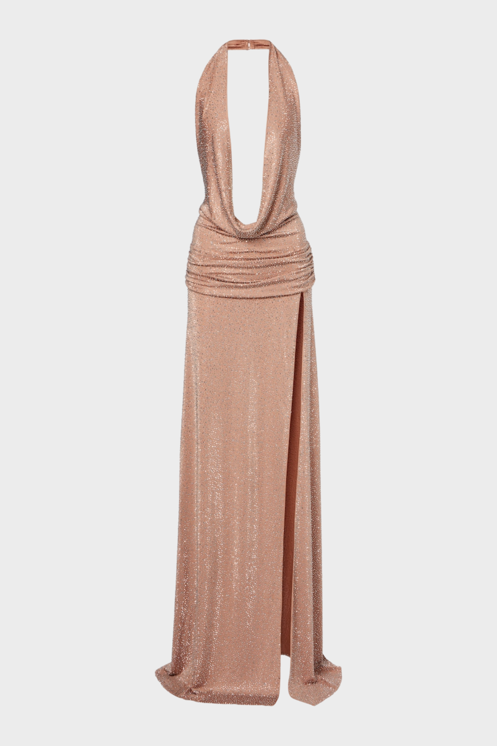 Jepha Halter Crystal Embellished Split Maxi Dress