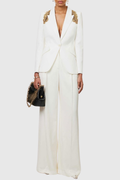 Jezreel Crystal Embellished Blazer & Pants Set
