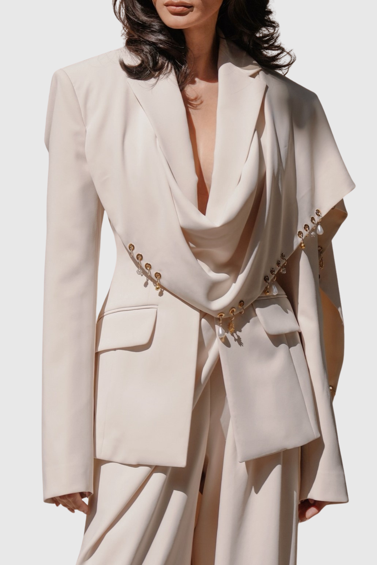 Josiah Asymmetric Draped Blazer