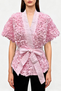 Judas Floral Lasercut Jacket - Pink