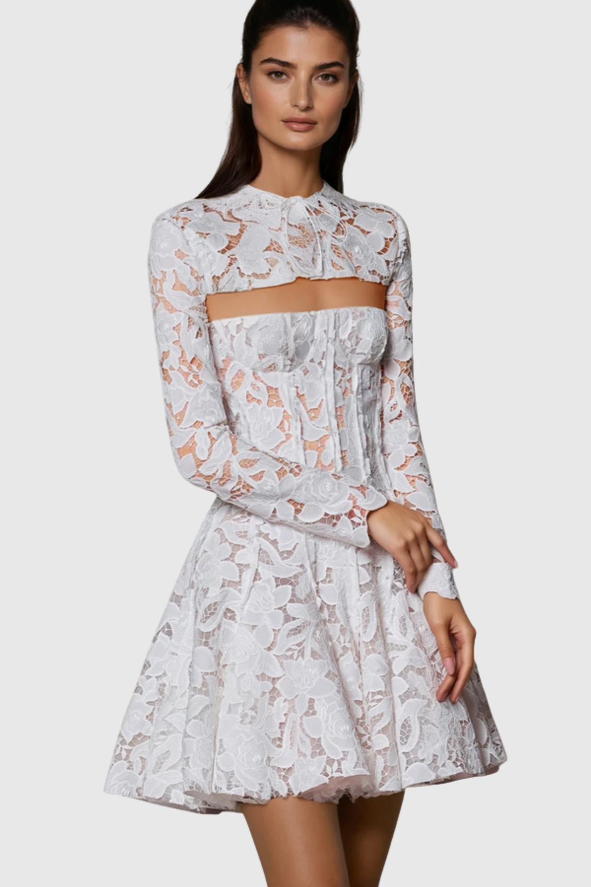 Kaito Floral Lace Mini Dress