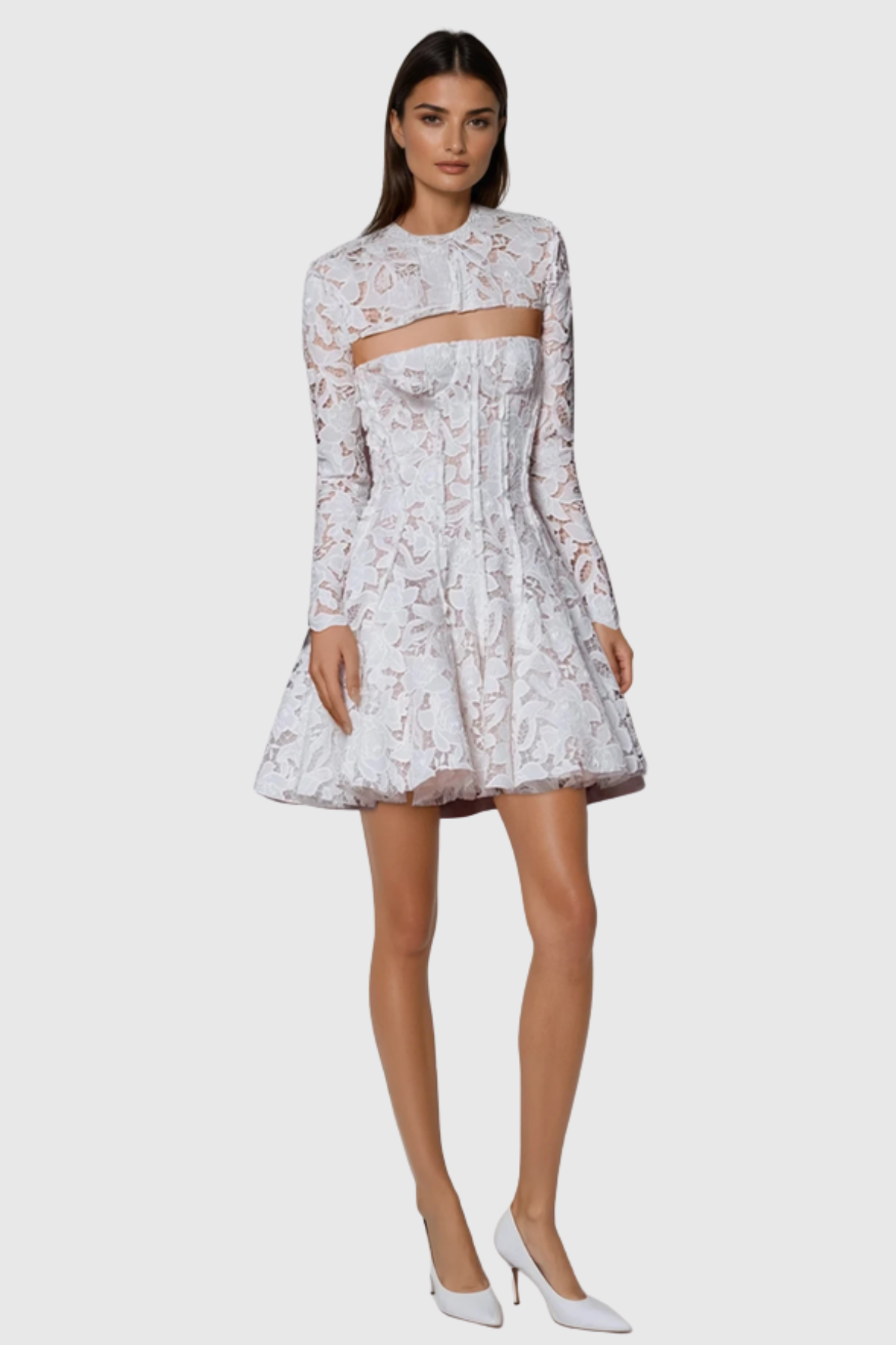 Kaito Floral Lace Mini Dress