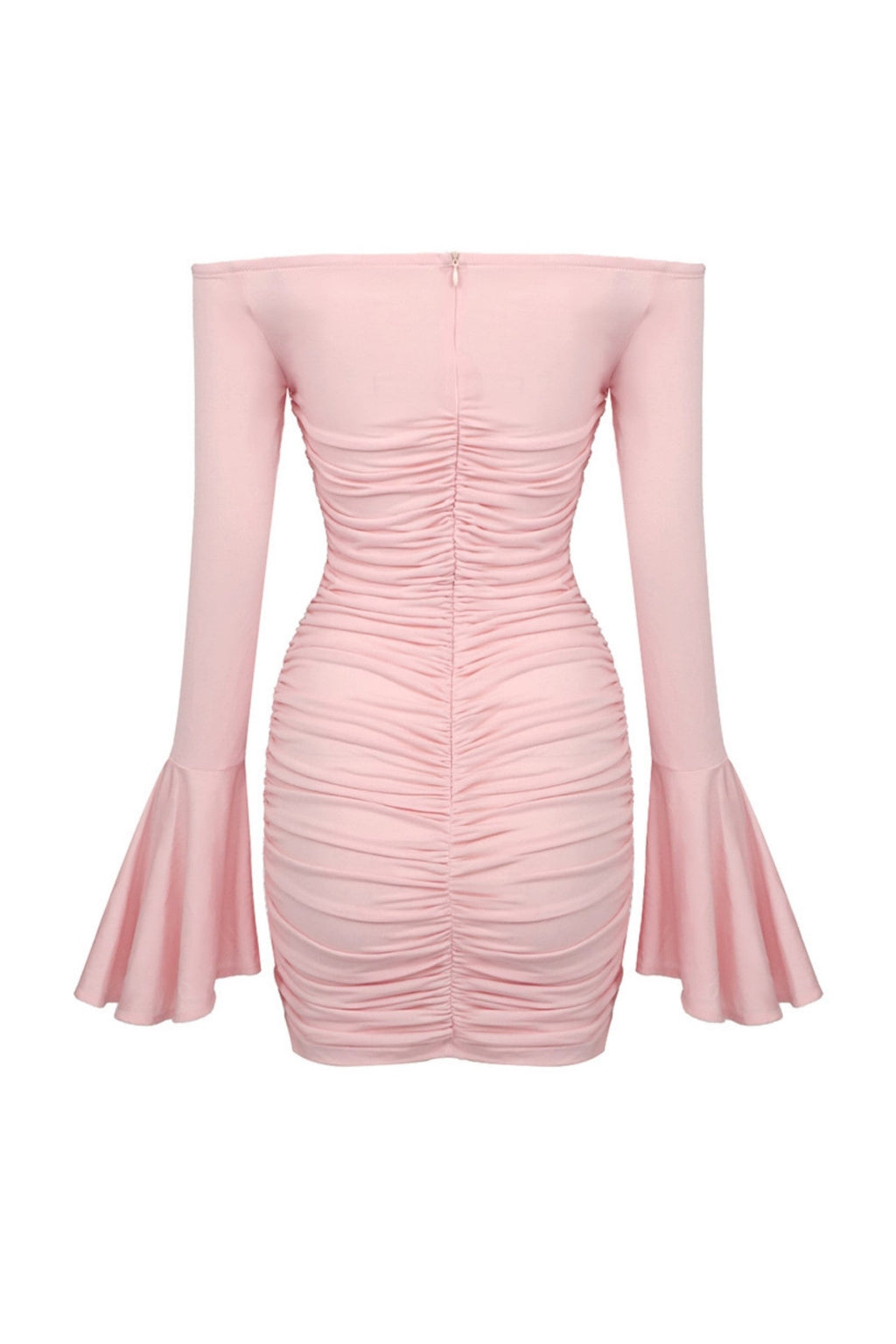 Karla Ruched Flower Off Shoulder Mini Dress