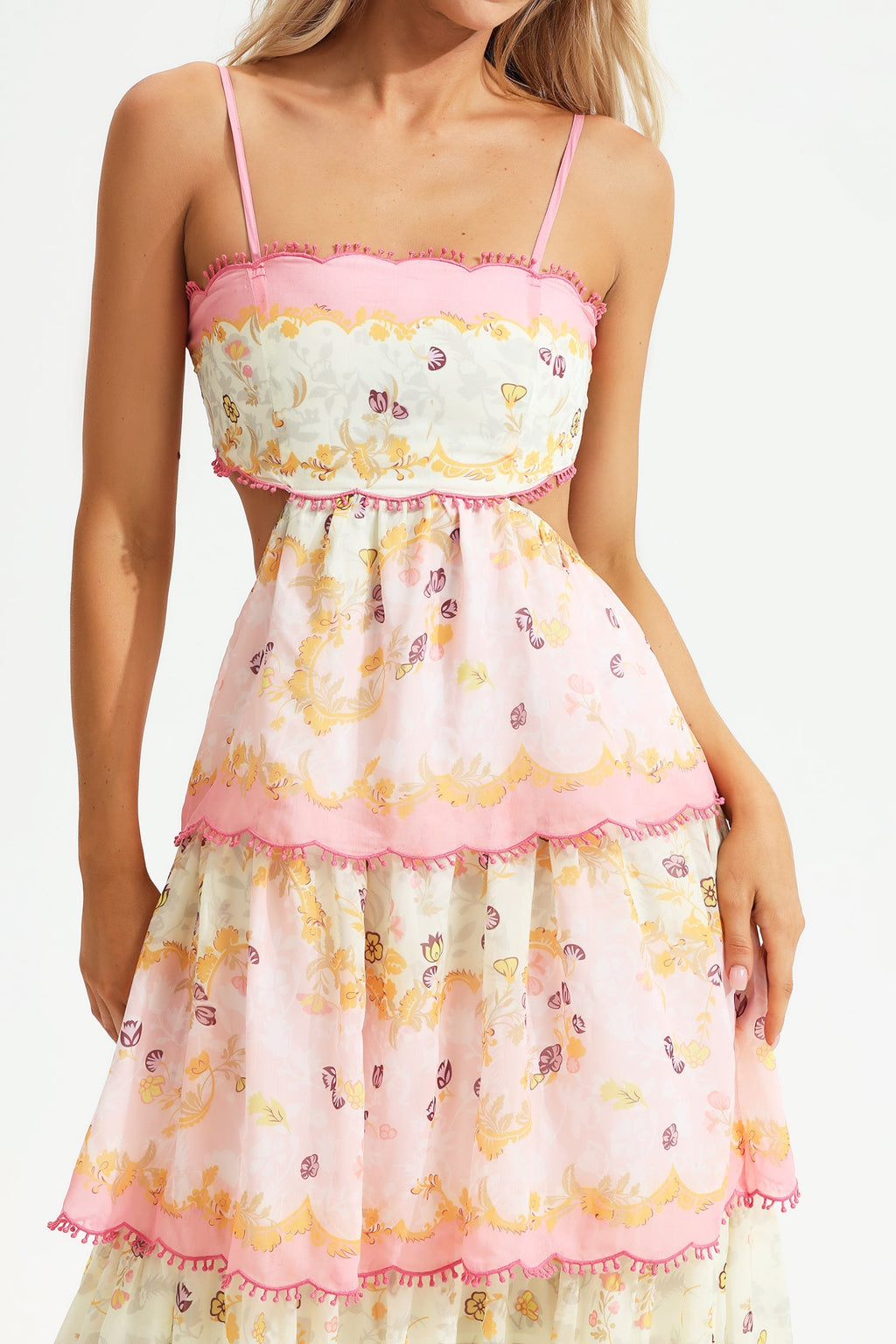 Katelyn Cami Tiered Ruffle Hem Maxi Dress