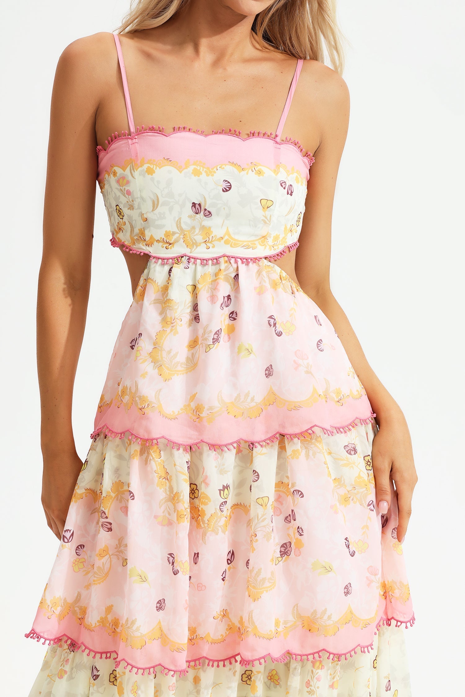 Katelyn Cami Tiered Ruffle Hem Maxi Dress