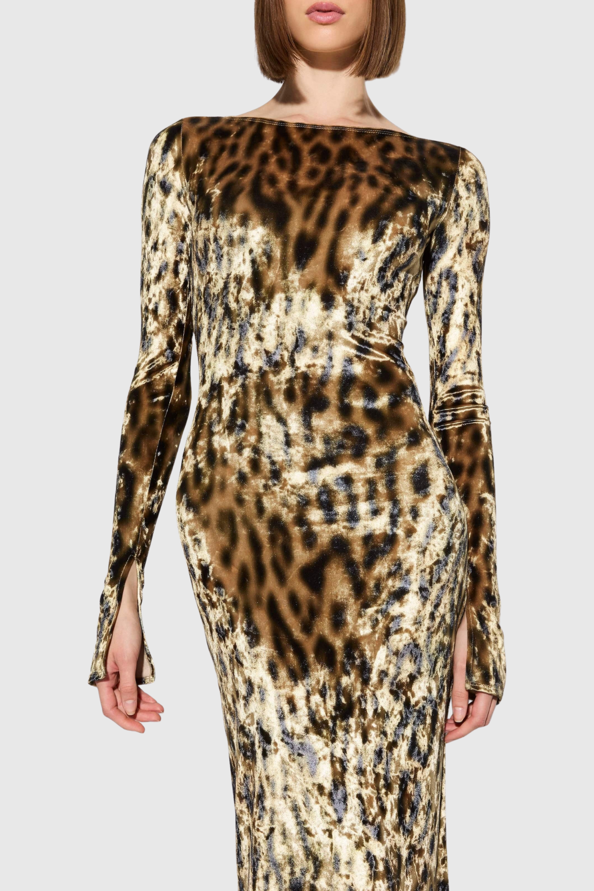 Kaysen Leopard Velvet Maxi Dress