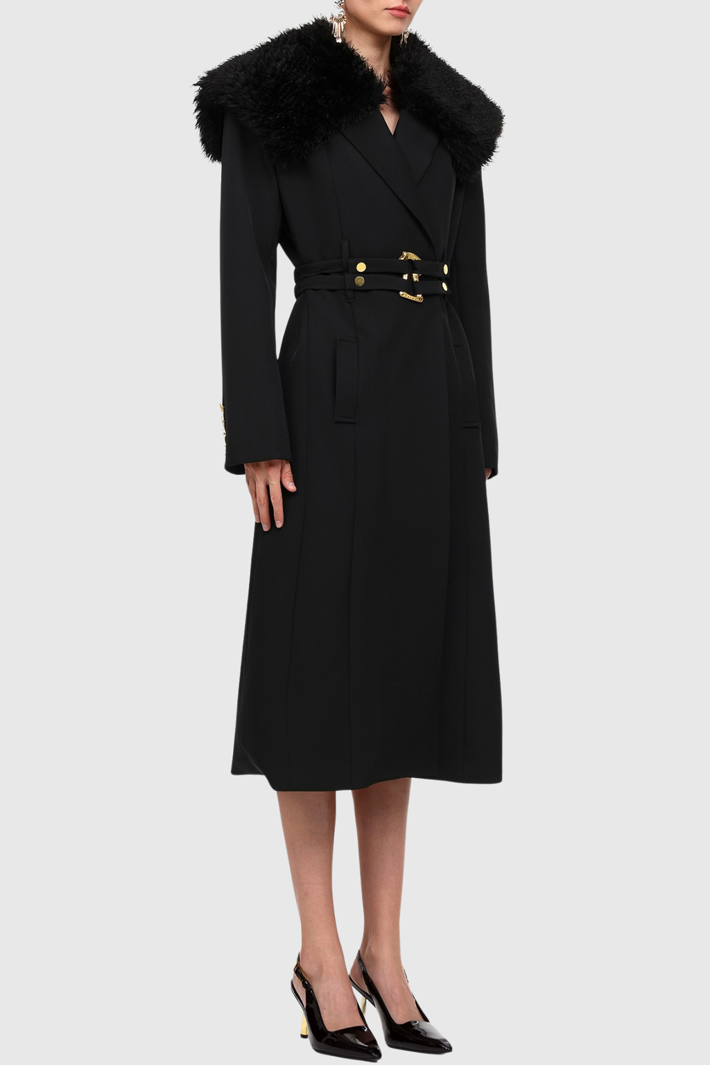 Kenna Faux Fur Belted Coat