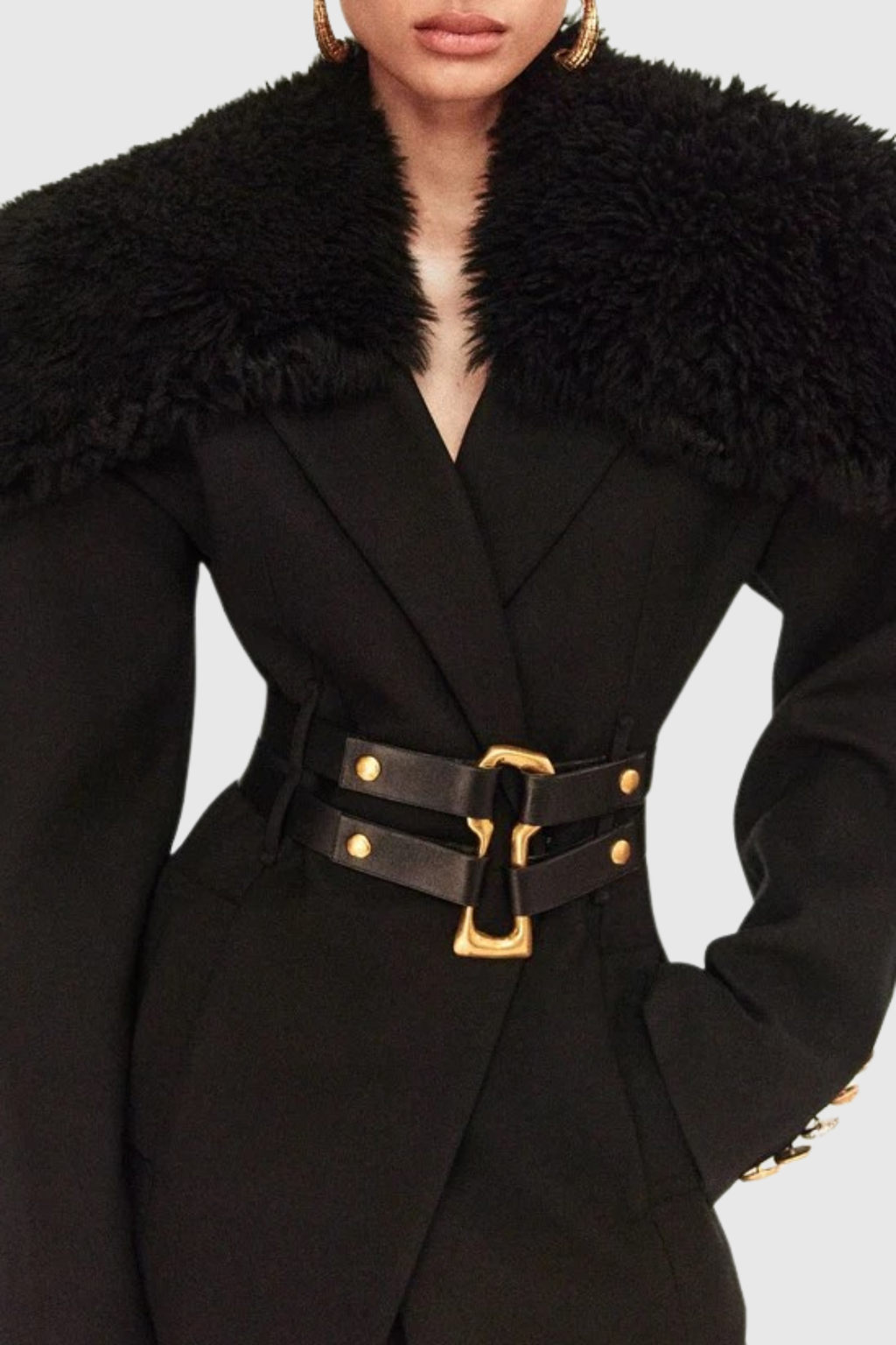 Kenna Faux Fur Belted Jacket