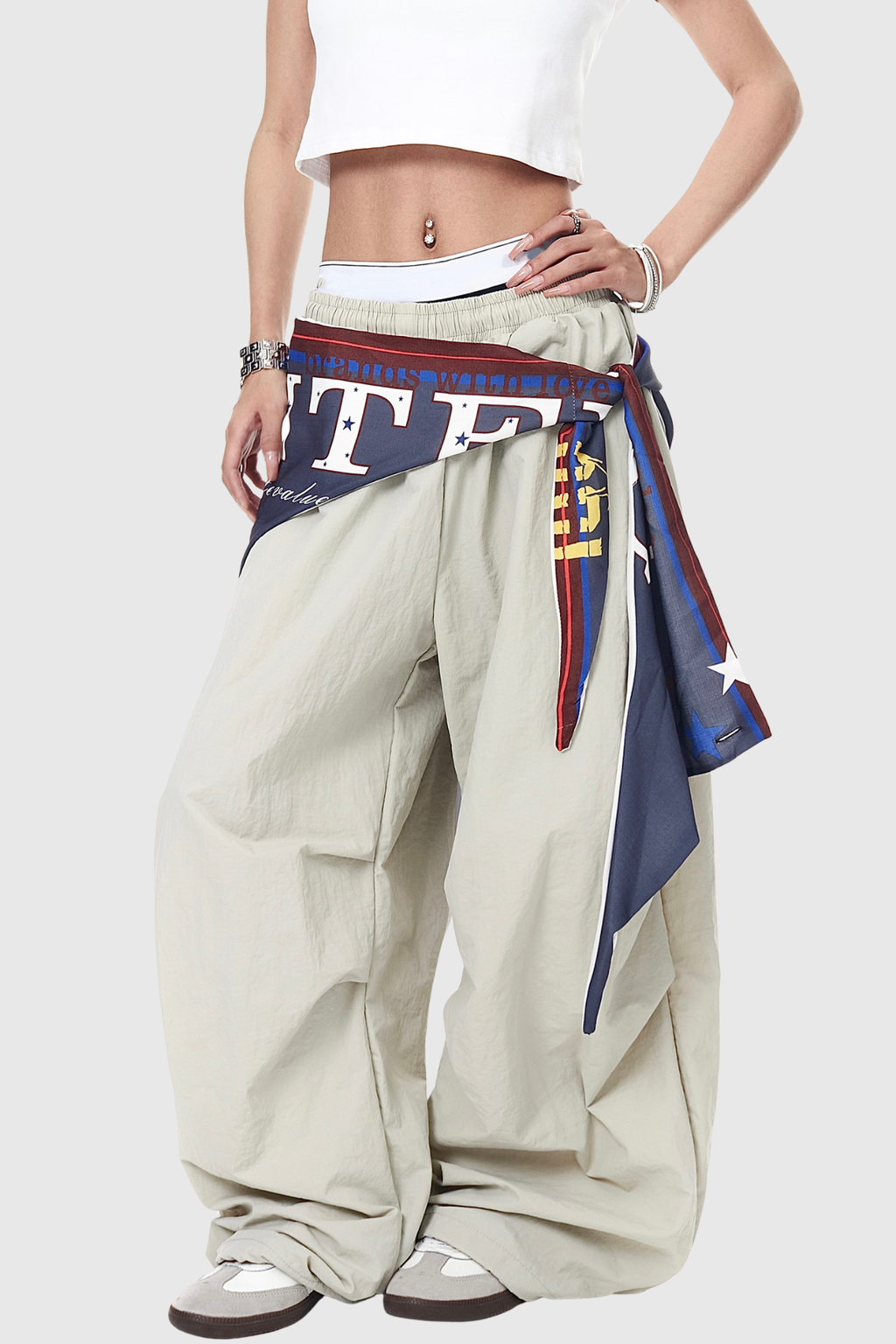 Kenta Baggy Cargo Pants - Apricot
