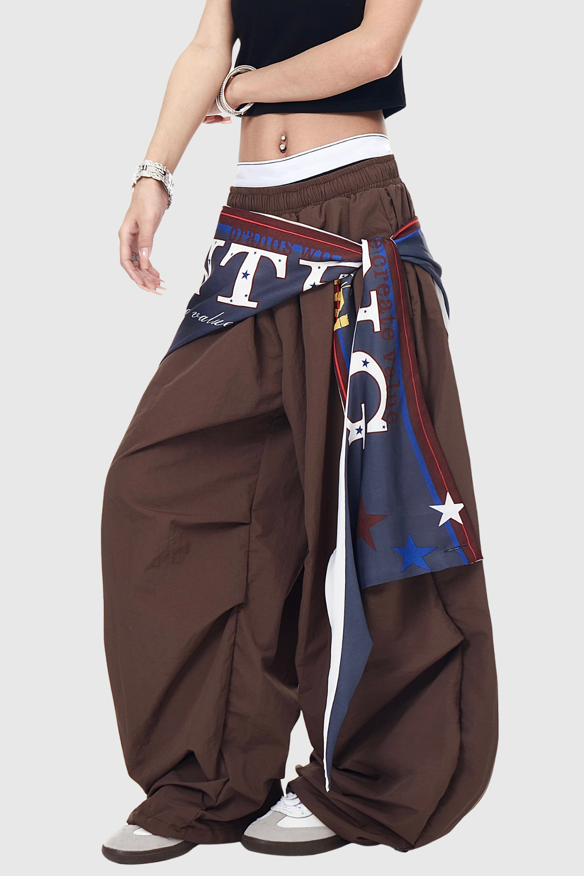 Kenta Baggy Cargo Pants - Brown