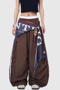 Kenta Baggy Cargo Pants - Brown