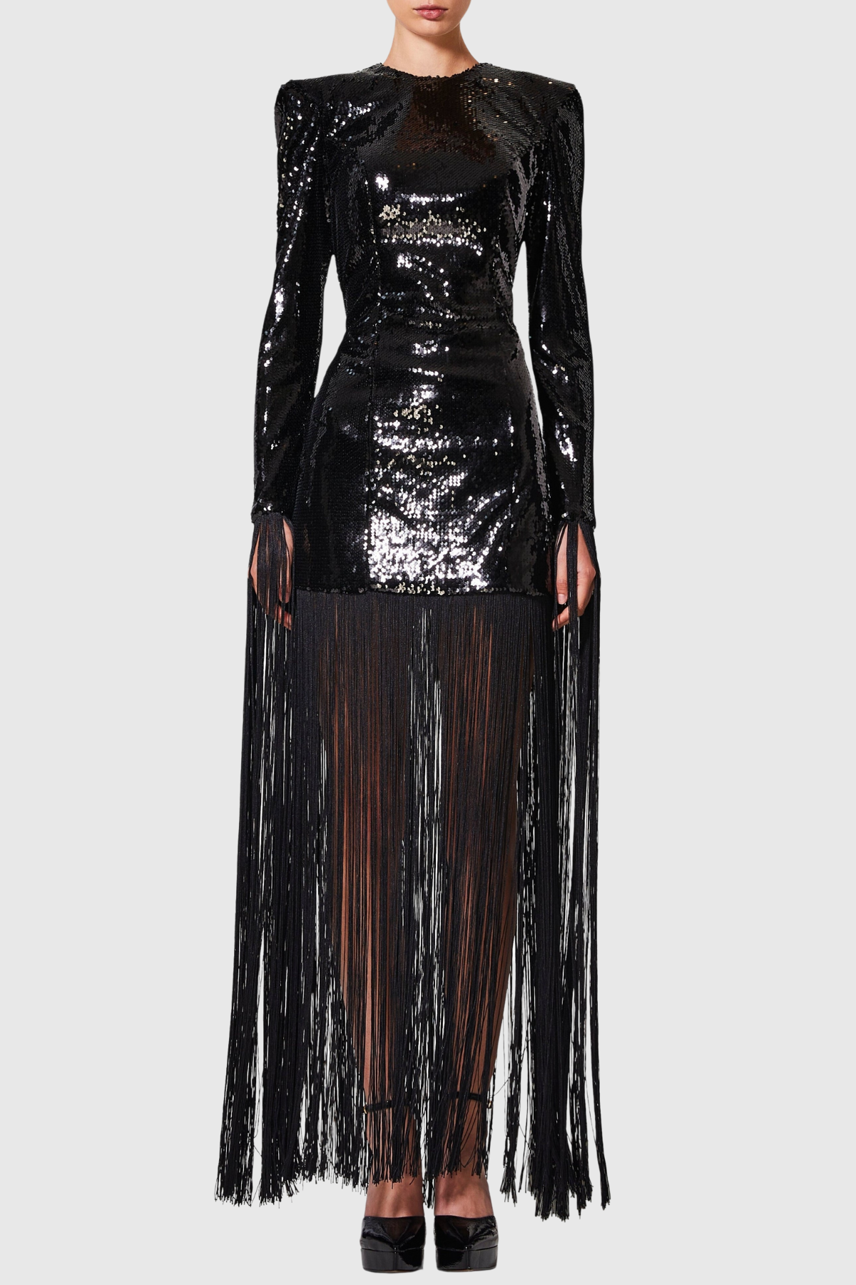 Kenzie Sequin Fringe Maxi Dress