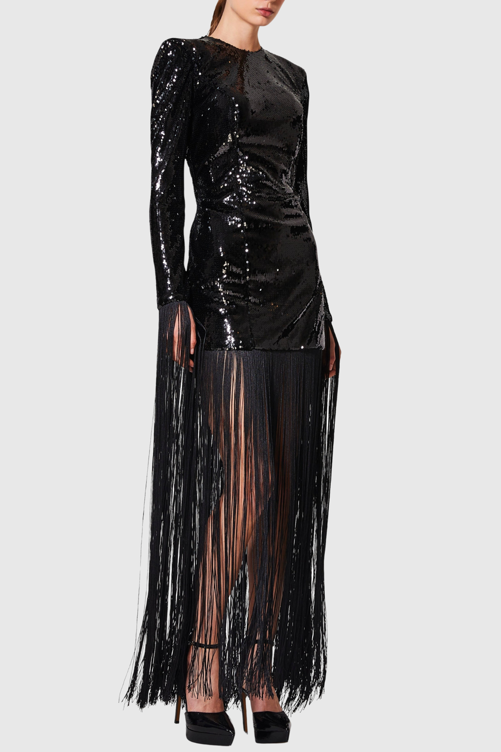 Kenzie Sequin Fringe Maxi Dress