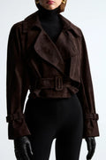 Kevon Cropped Suede Jacket