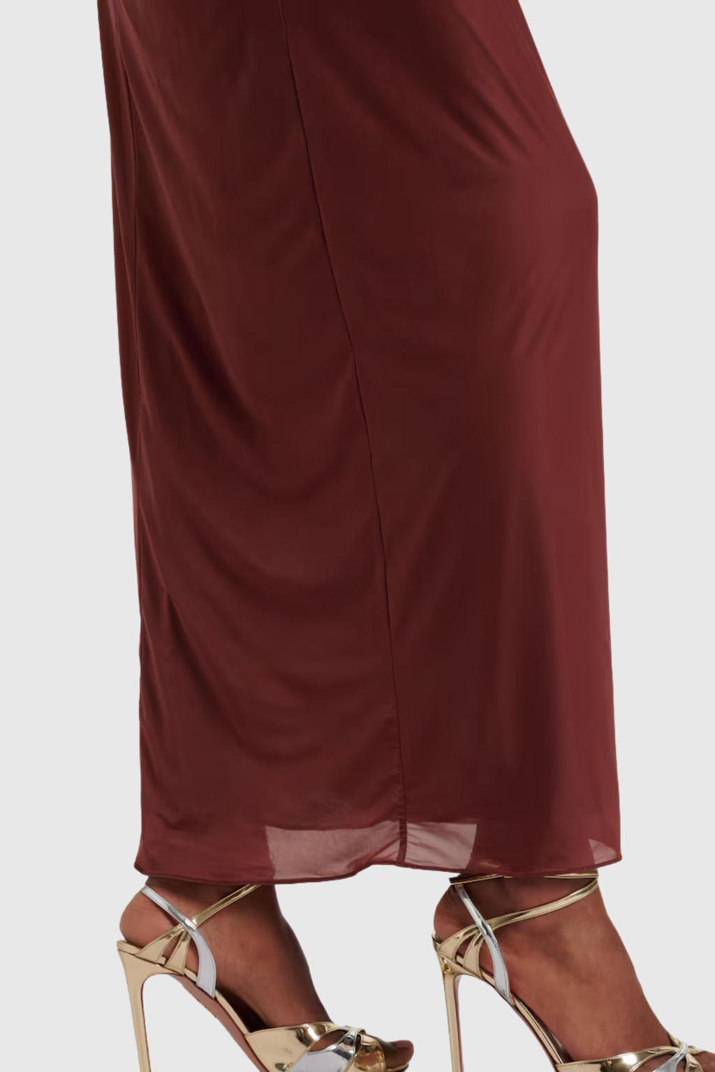 Khya Crystal Embellished Halter Ruched Maxi Dress
