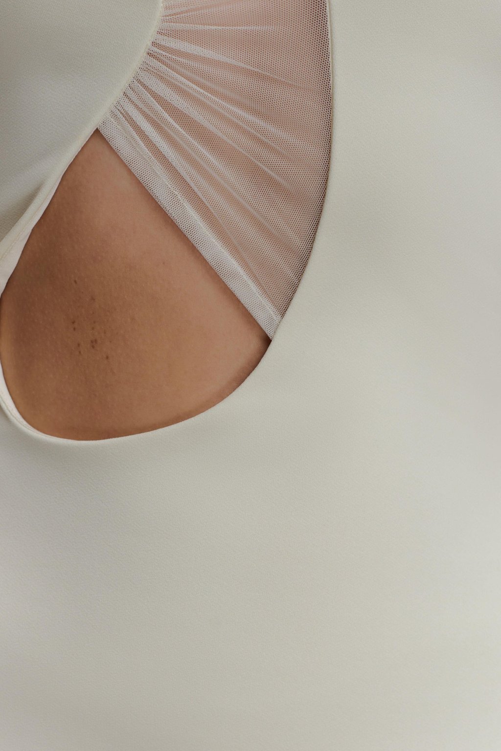 Kimba Halter Cutout Mesh Maxi Dress -  White