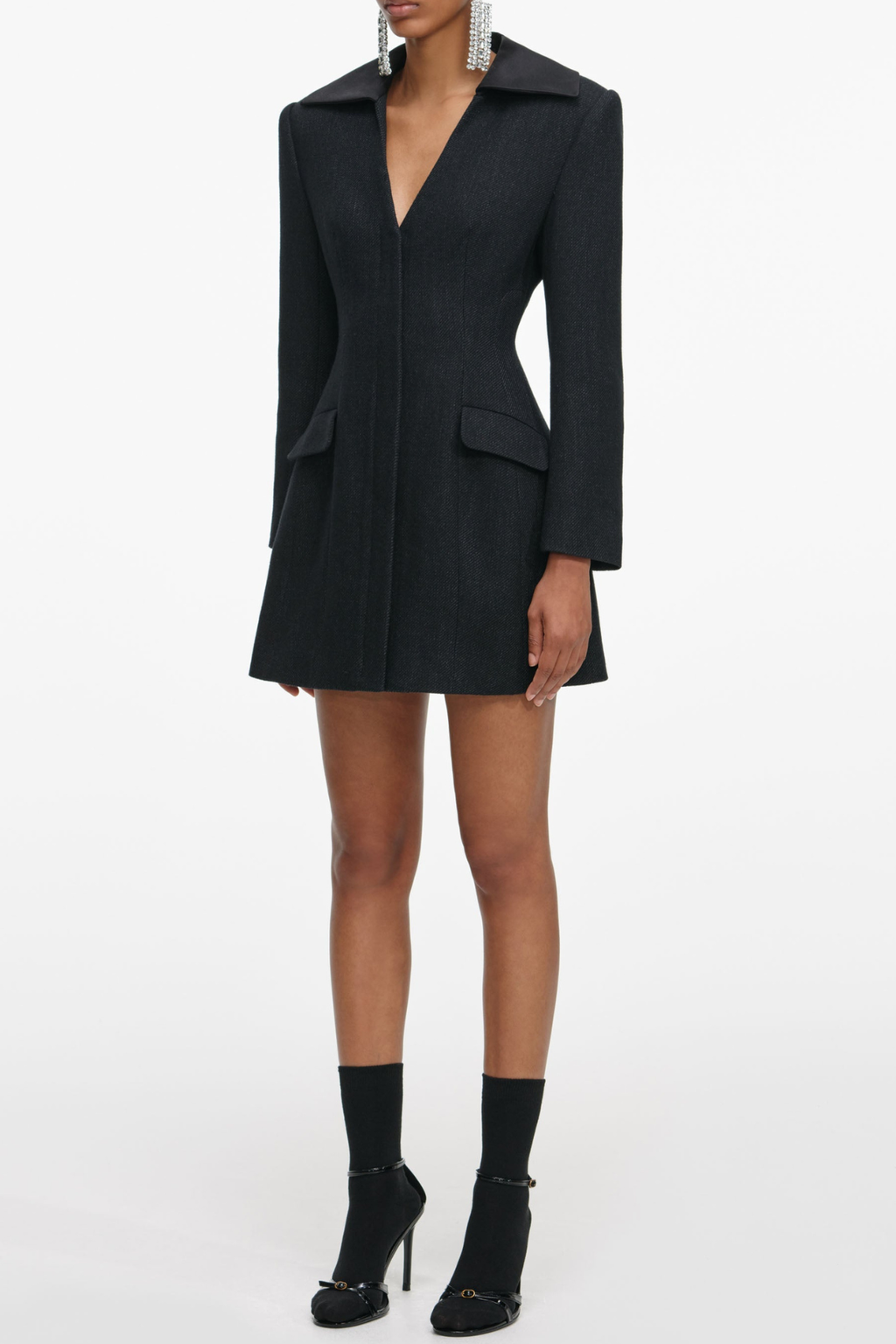 Kolto Satin Collar Mini Blazer Dress
