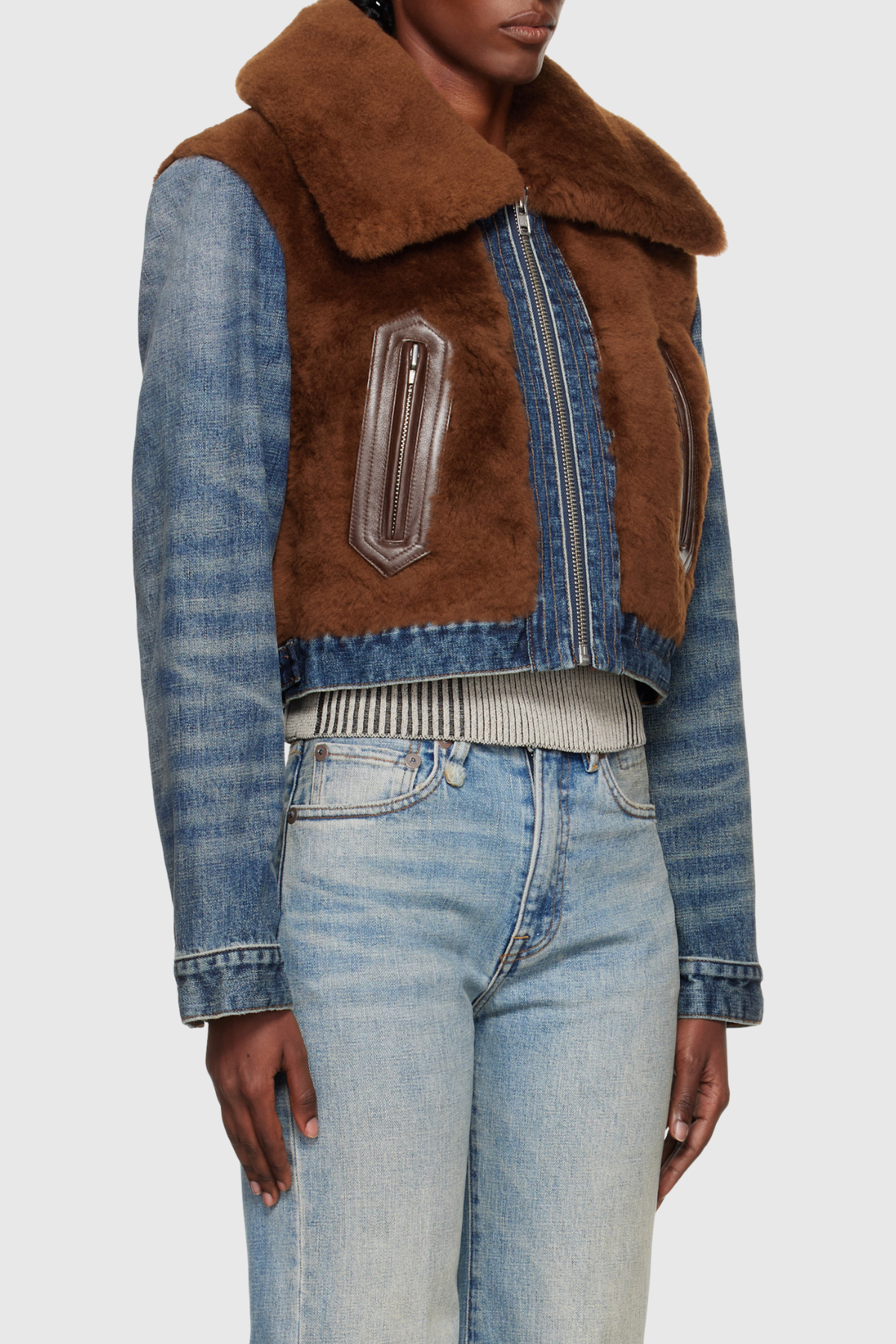 Krchie Faux Fur Denim Jacket