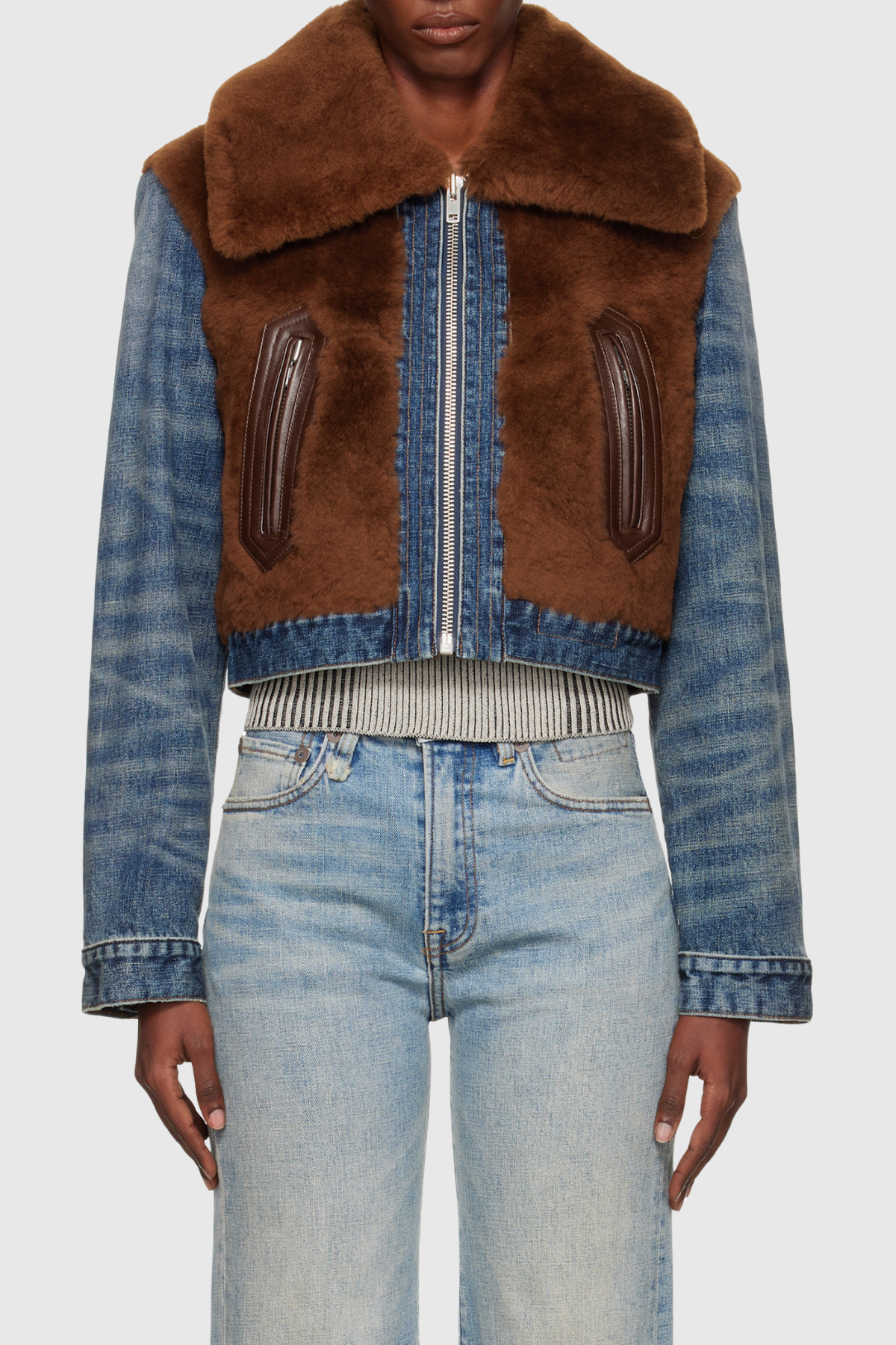 Krchie Faux Fur Denim Jacket