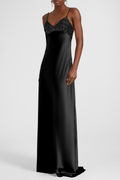 Kross Sequin Embellished Silk Maxi Dress - Black