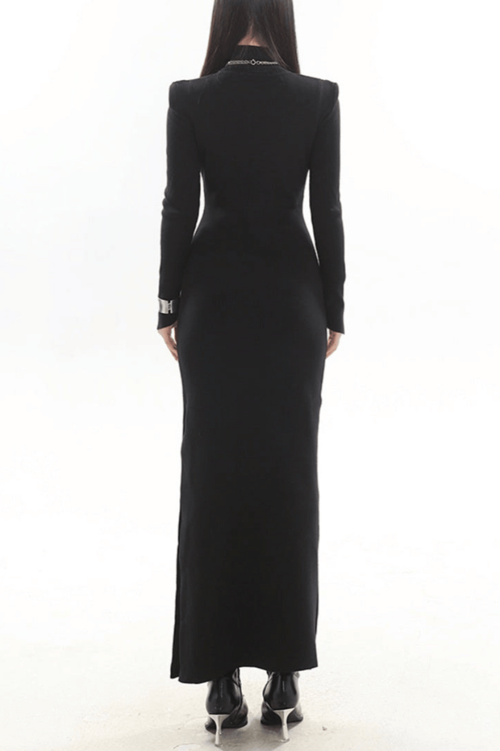 Kulic Buckle Embellished Knit Maxi Dress