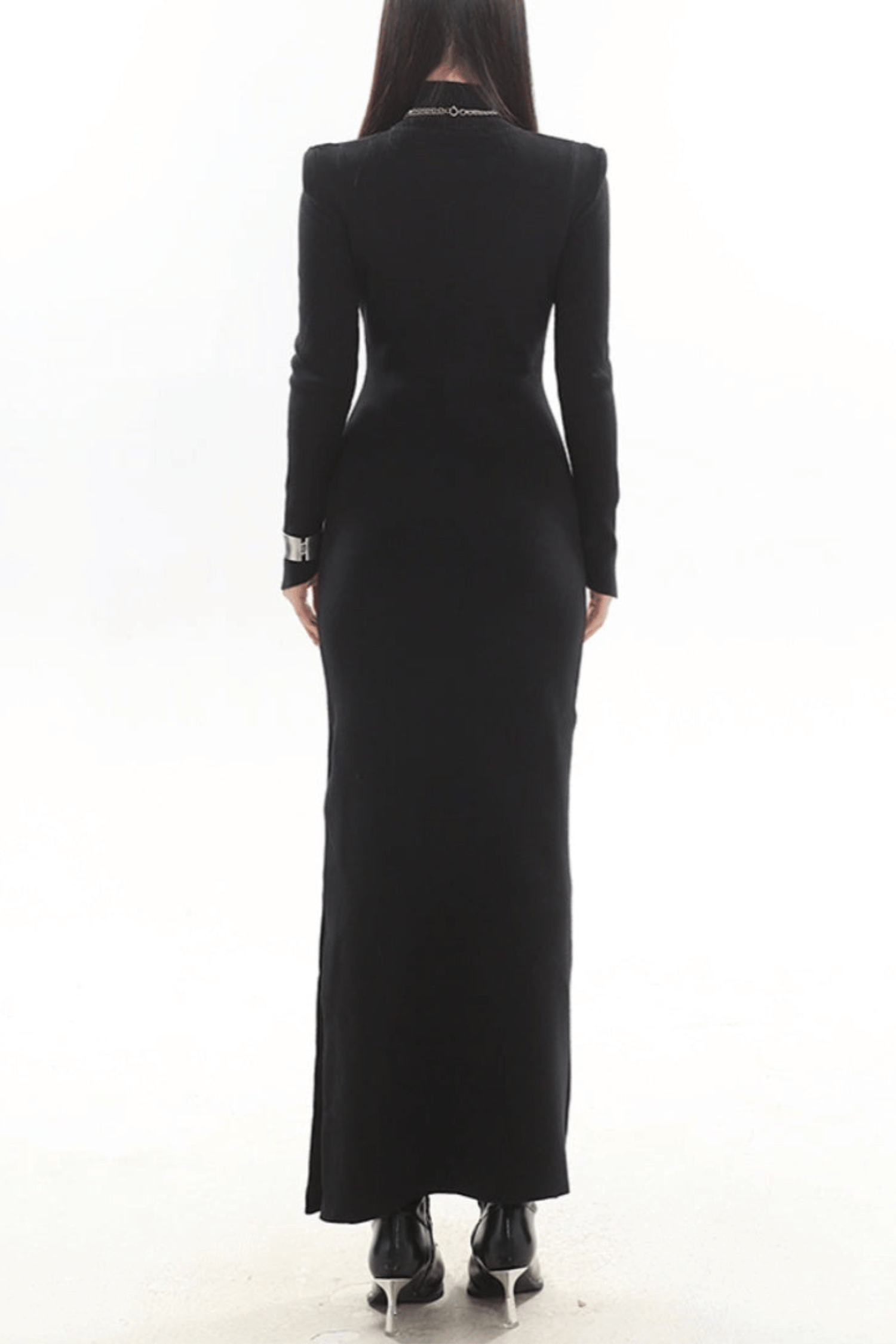 Kulic Buckle Embellished Knit Maxi Dress