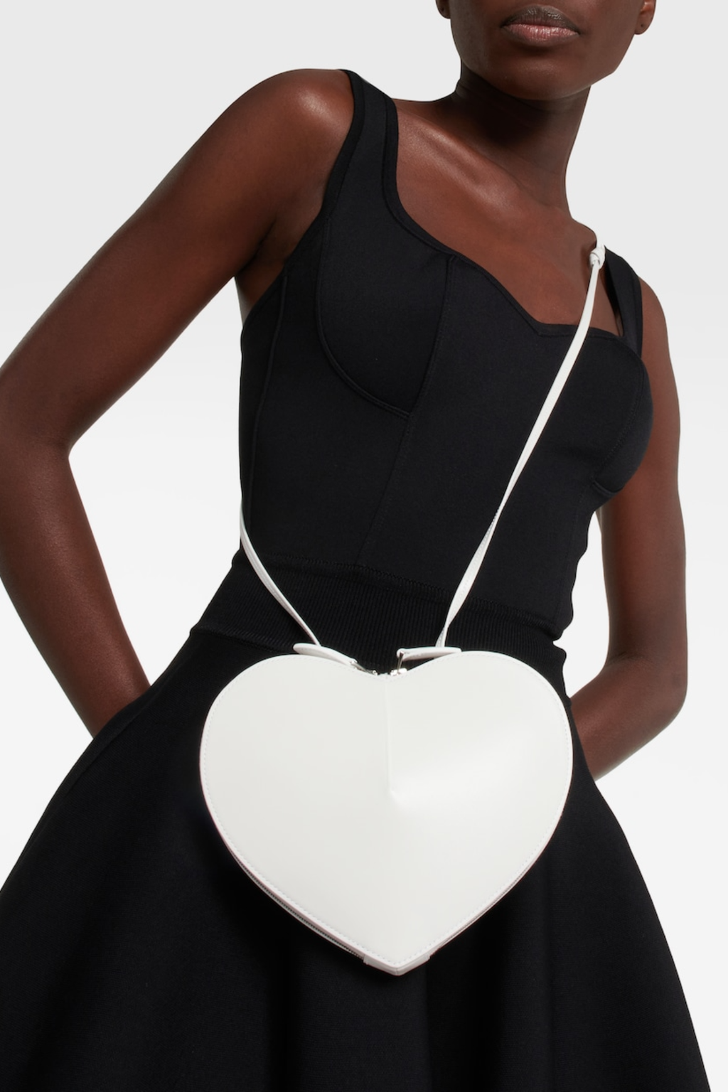 Kyaia Heart Leather Shoulder Bag - White