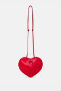 Kyaia Heart Patent Leather Shoulder Bag - Red