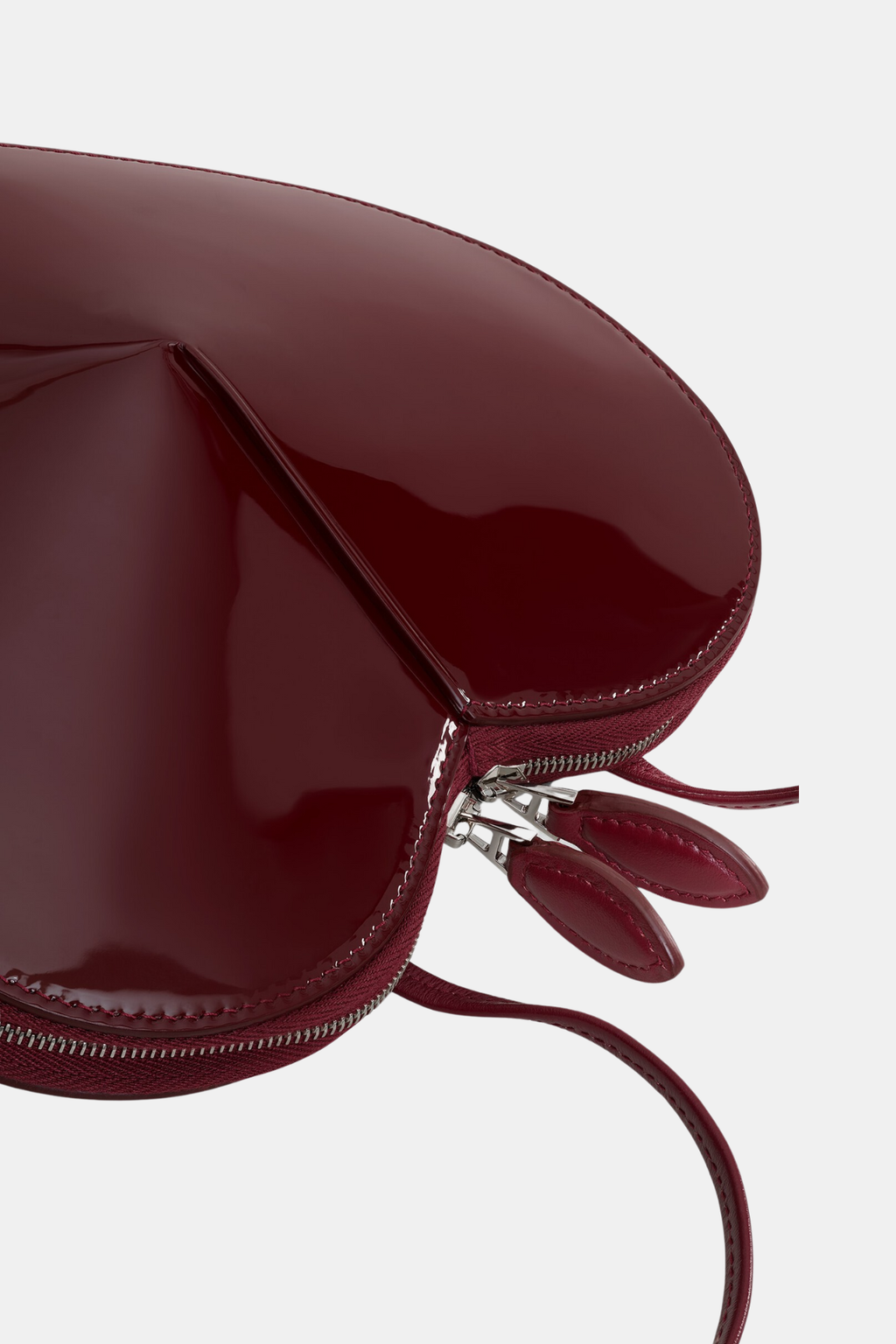 Kyaia Heart Patent Leather Shoulder Bag - Wine