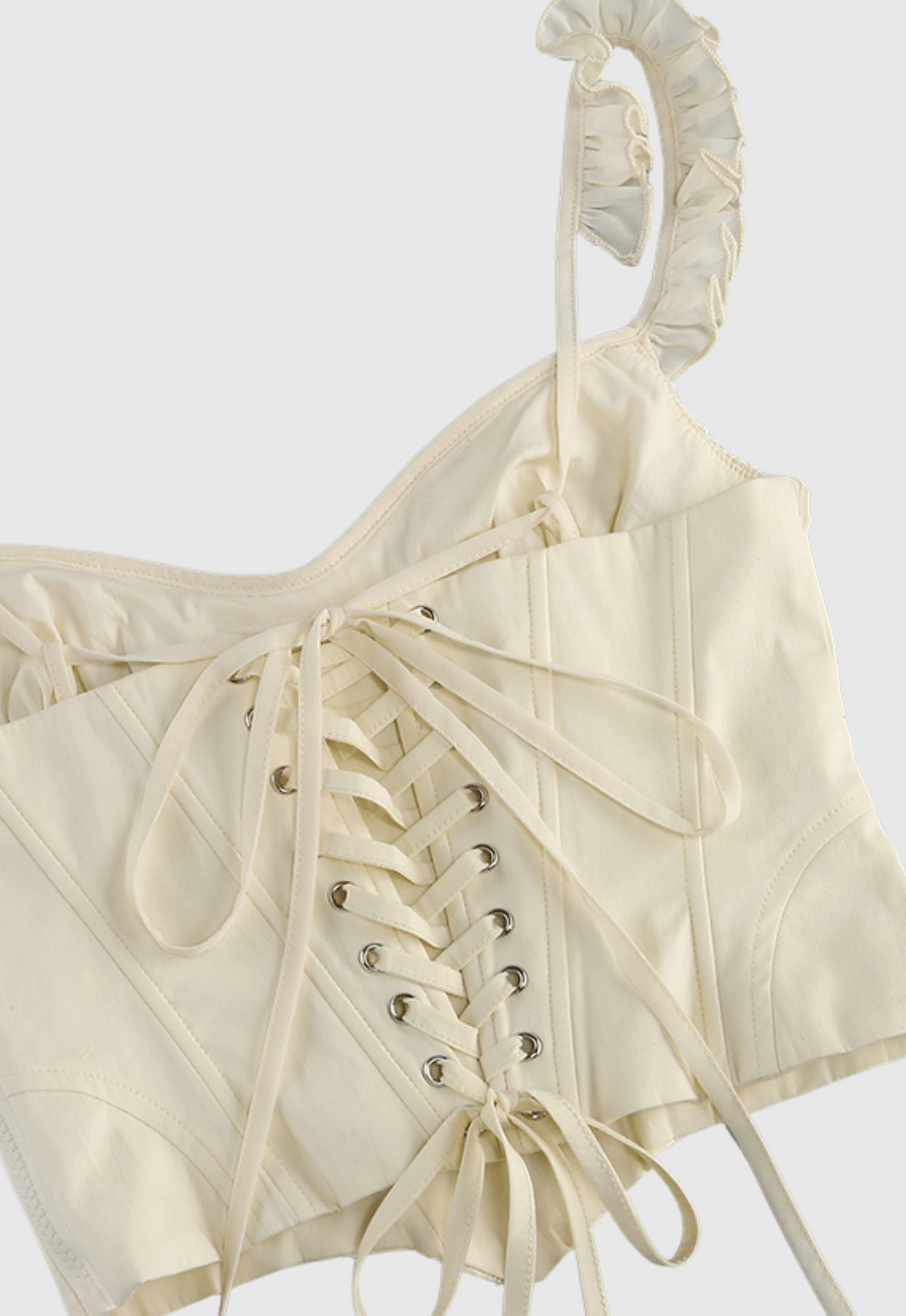 Lagina Corset Lace Up Ruffle Skirt Set