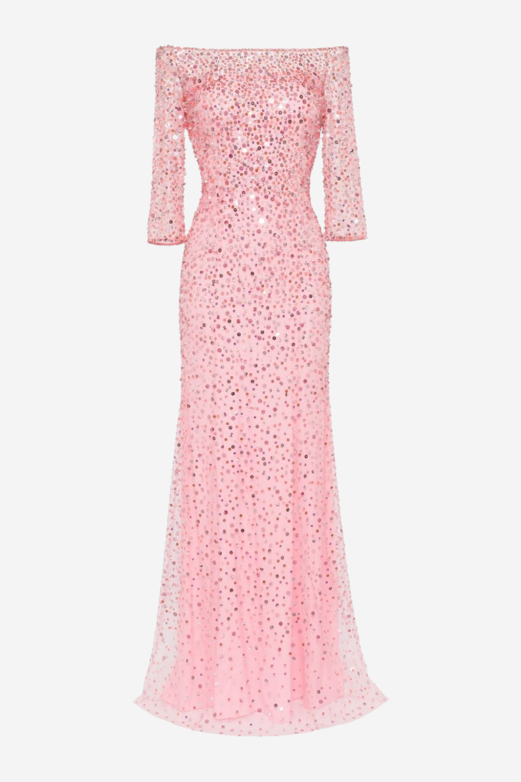 Liesel Off Shoulder Sequin Embellished Maxi Dress - Pink