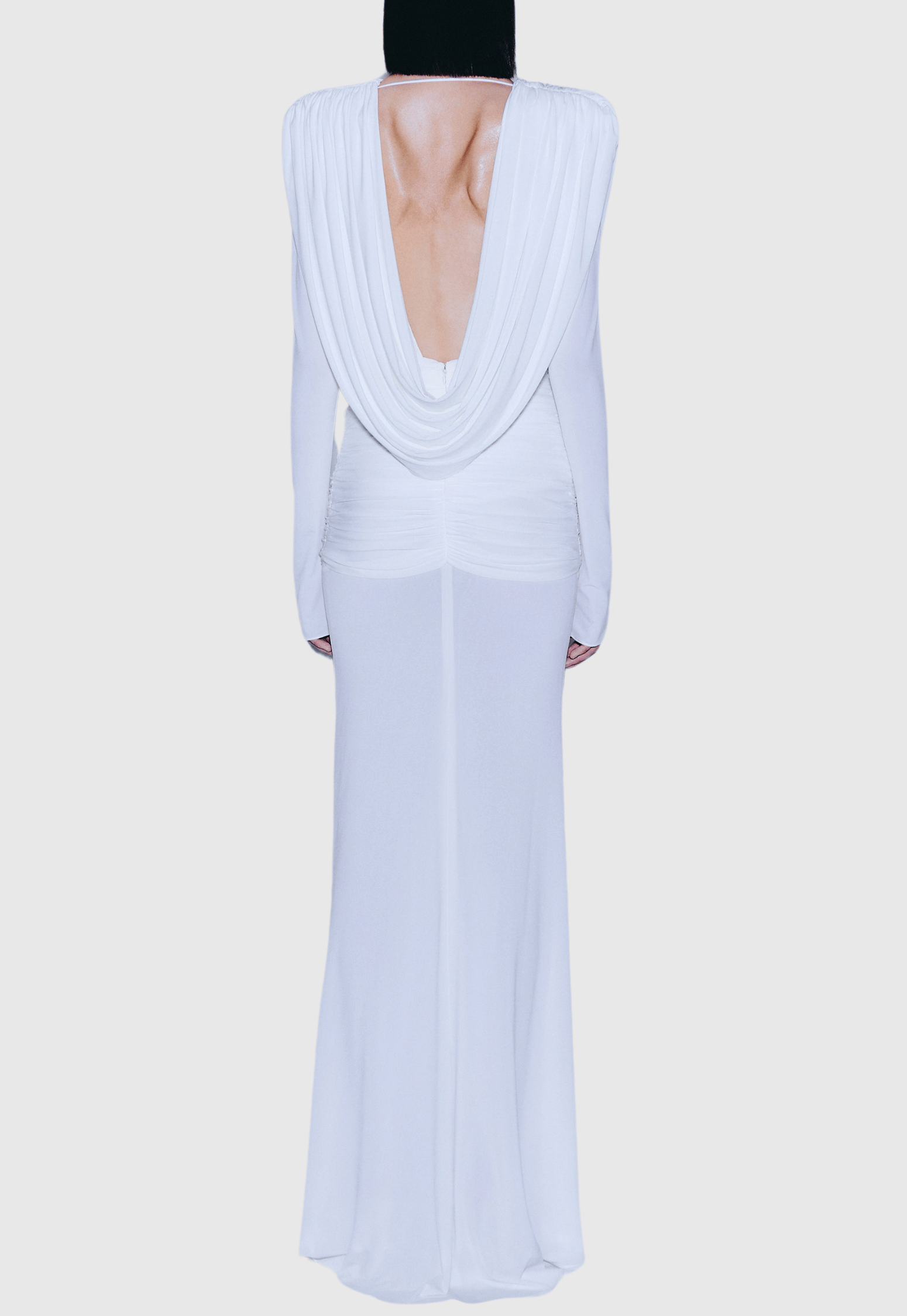Linus V-neck Draped Backless Maxi Dress