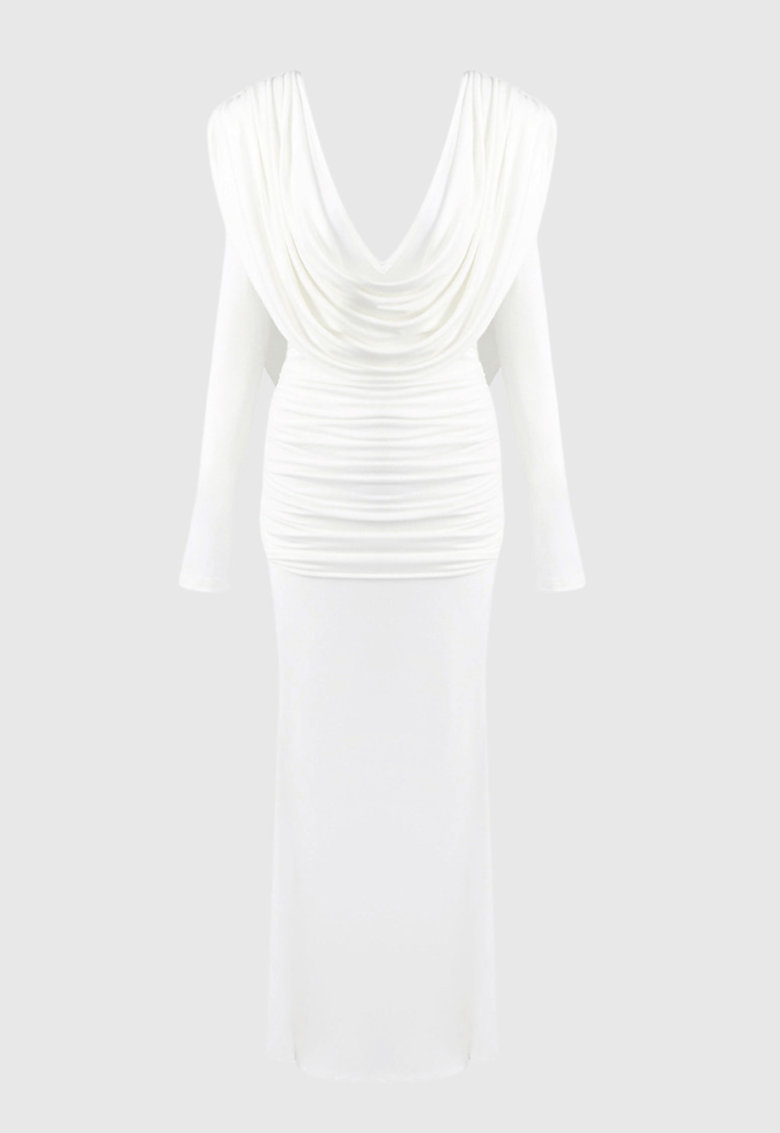 Linus V-neck Draped Backless Maxi Dress