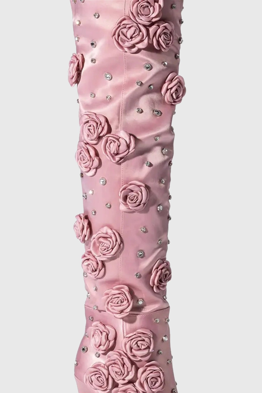 Liza Floral Rhinestone Knee High Boots