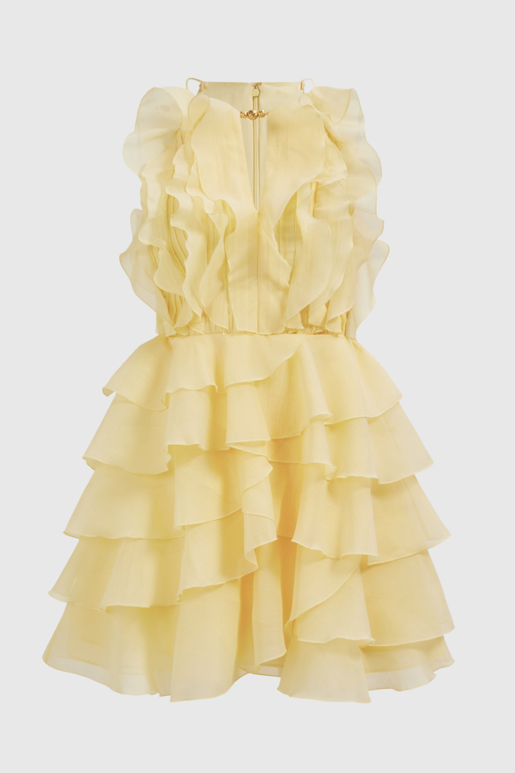 Lorca Ruffle Layered Mini Dress - Yellow