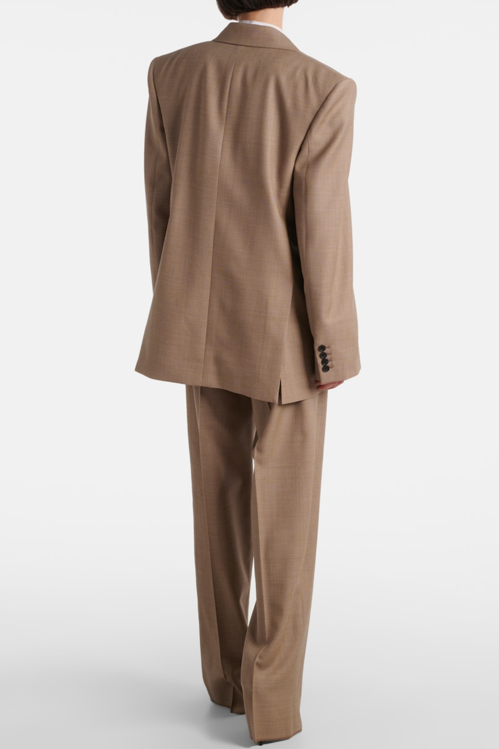 Lorra Double Breasted Wool Blazer - Beige