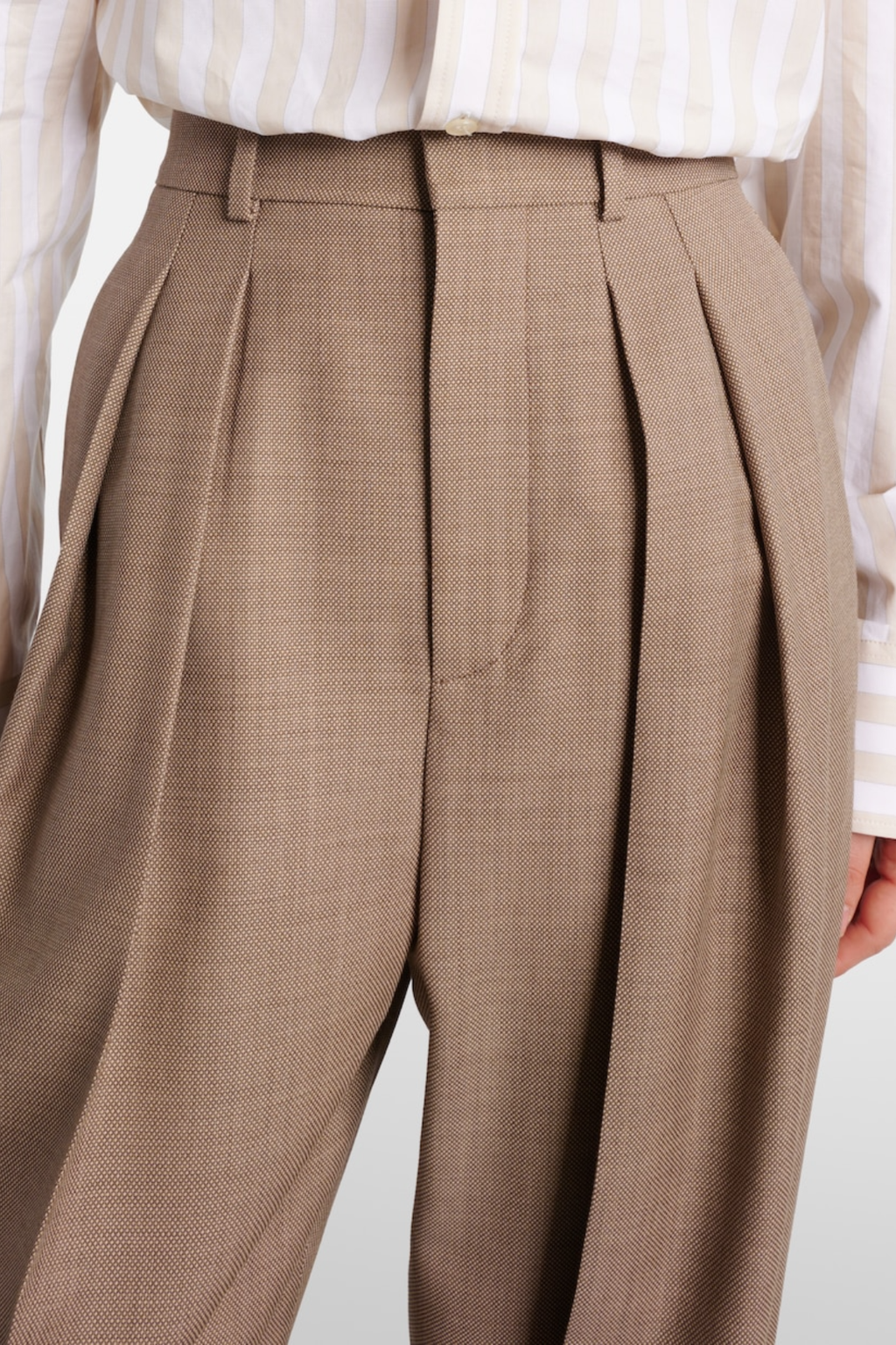 Lorra Double Breasted Wool Blazer - Beige