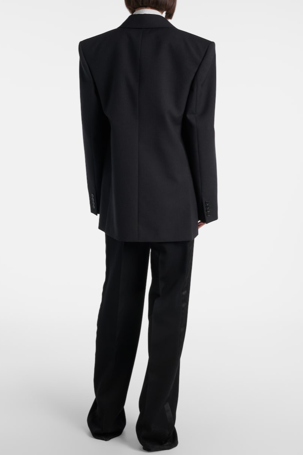 Lorra Double Breasted Wool Blazer - Black