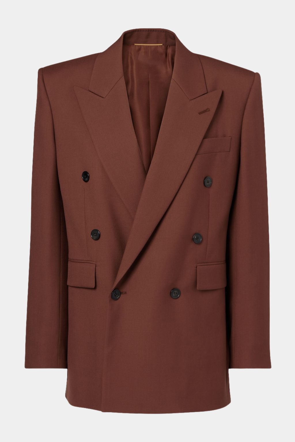 Lorra Double Breasted Wool Blazer - Brown