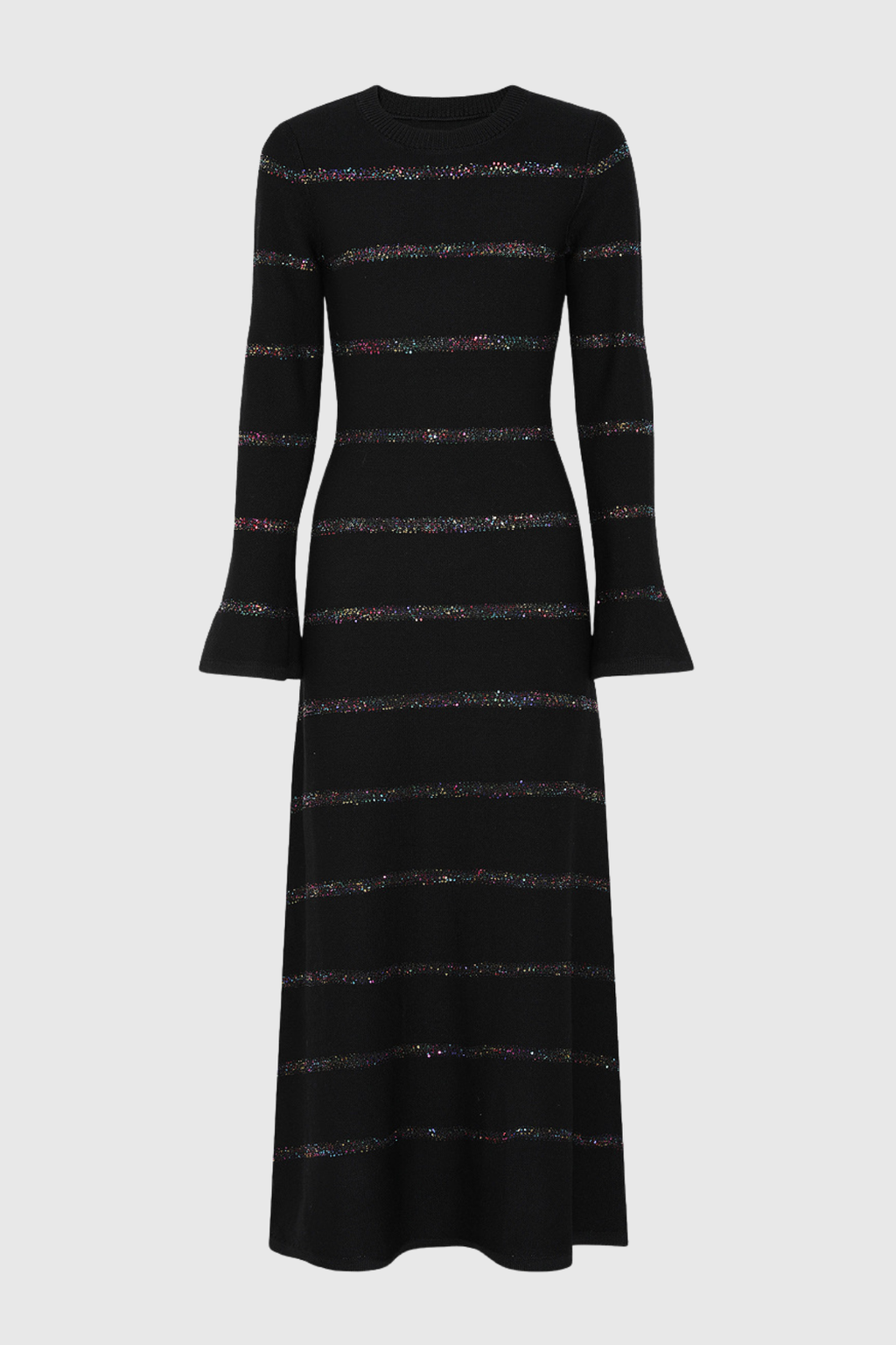 Lowo Sequin Embellished Knit Midi Dress