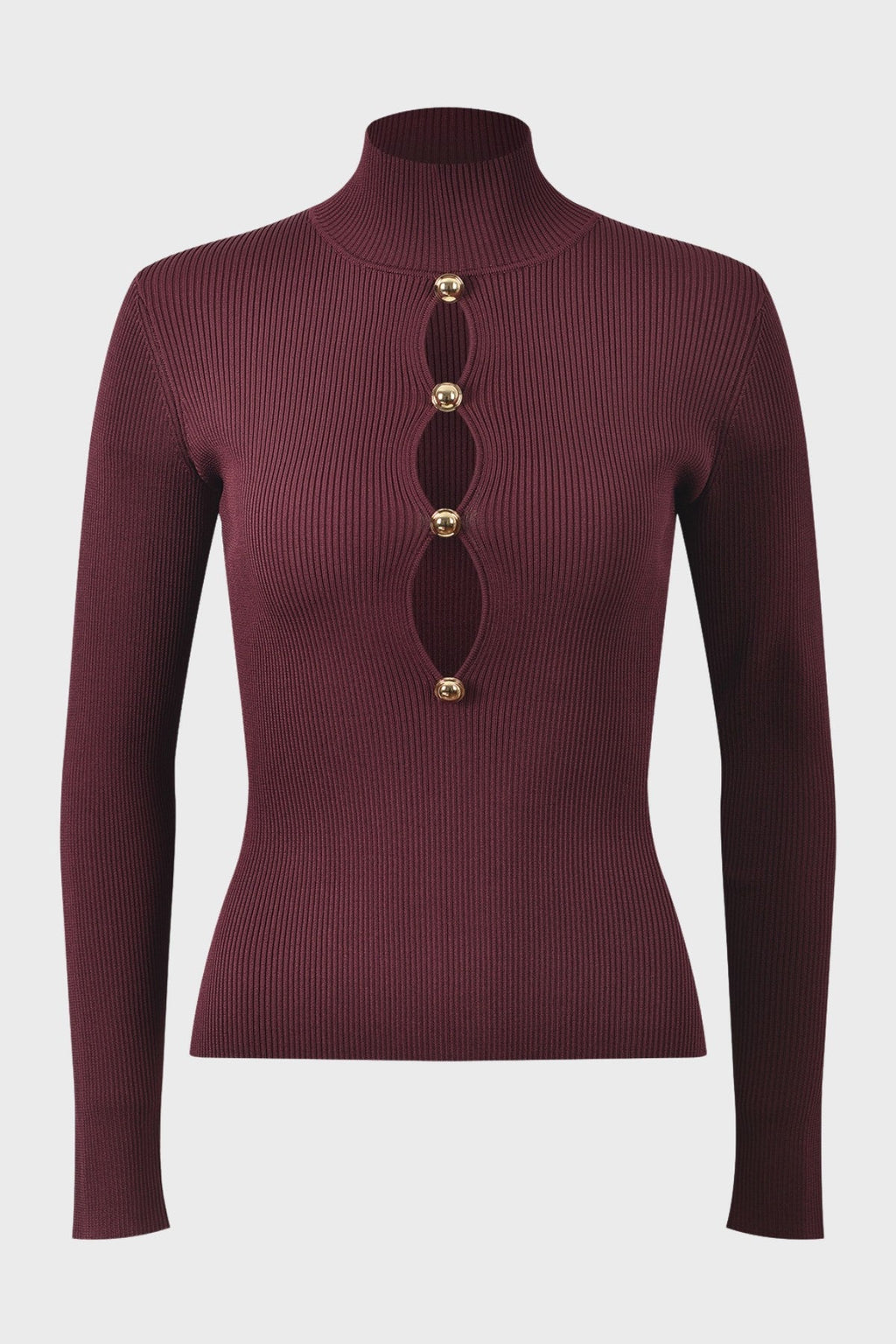 Malca Cutout Knit Top - Wine