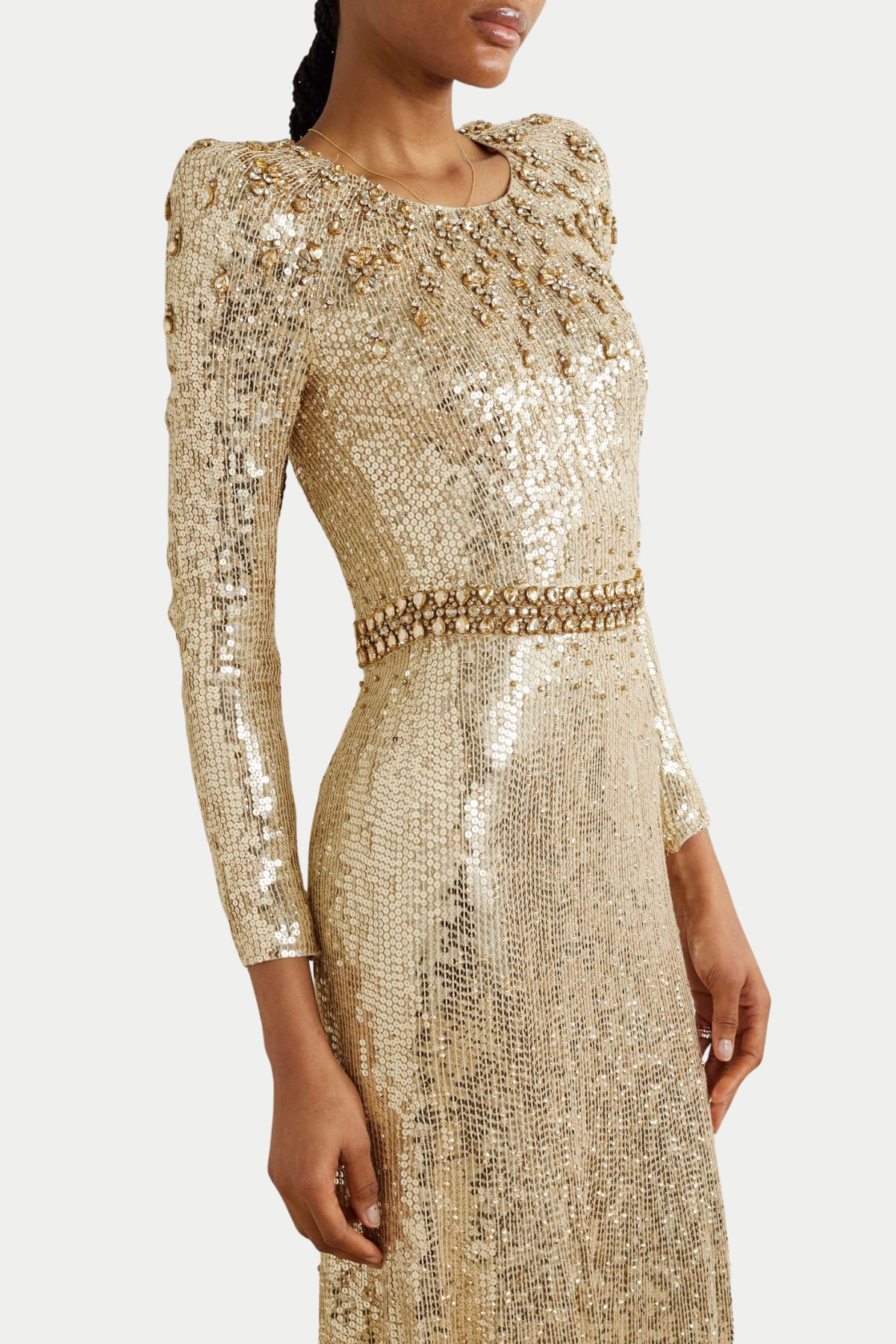 Maret Sequin Embellished Maxi Dress - Gold
