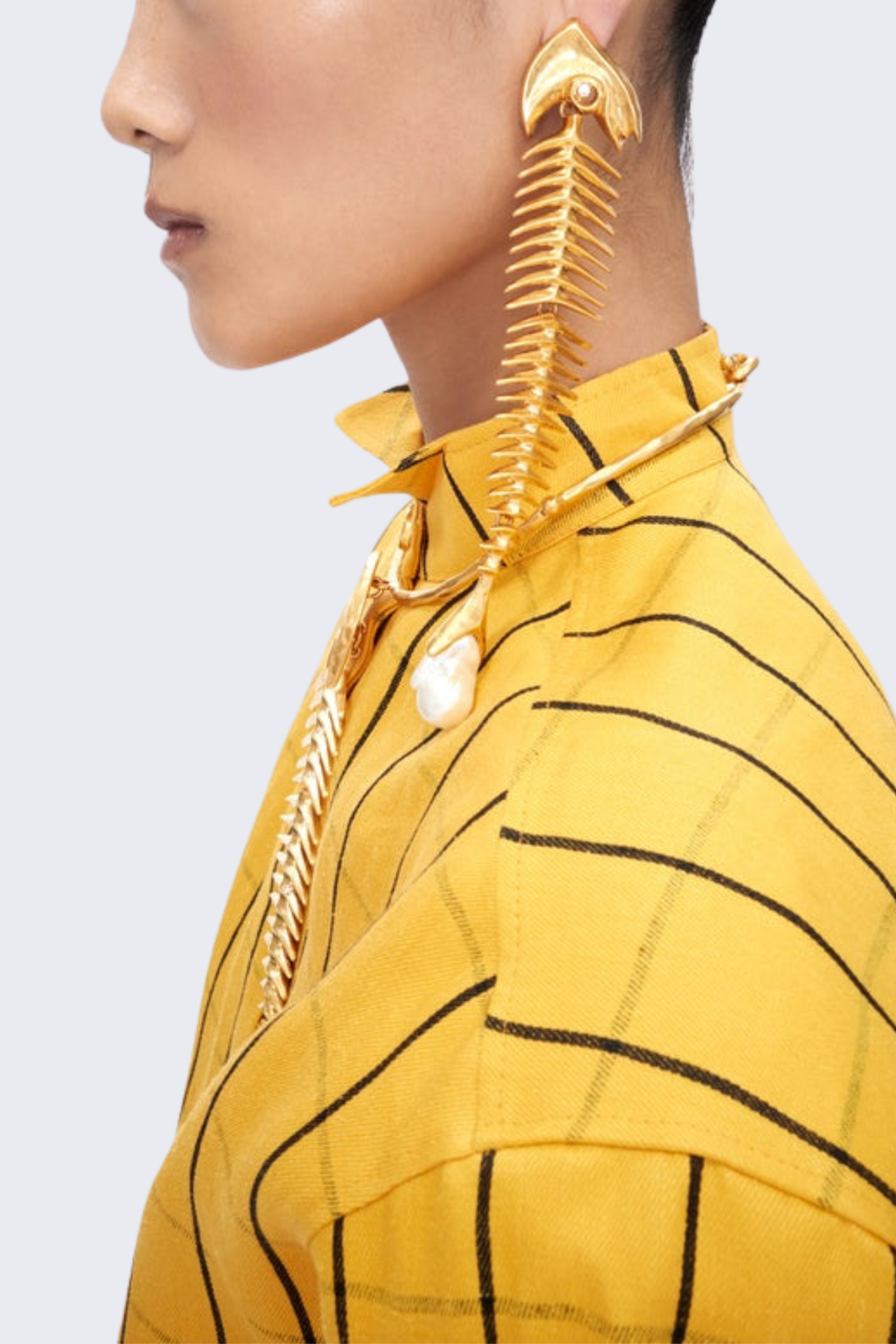Massimo Fish Skeleton Pearl Earrings