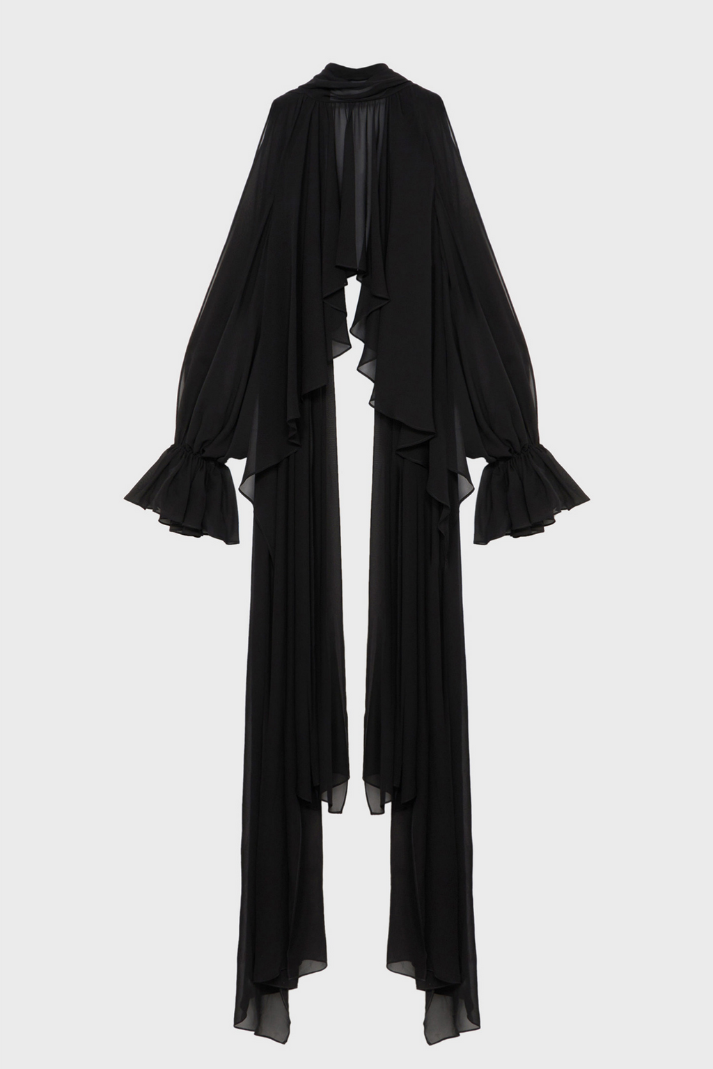 Mistee Asymmetric Slit-sleeve Blouse - Black