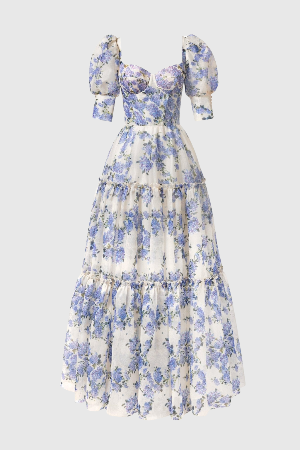 Nana off Shoulder Floral Print Maxi Dress - Purple