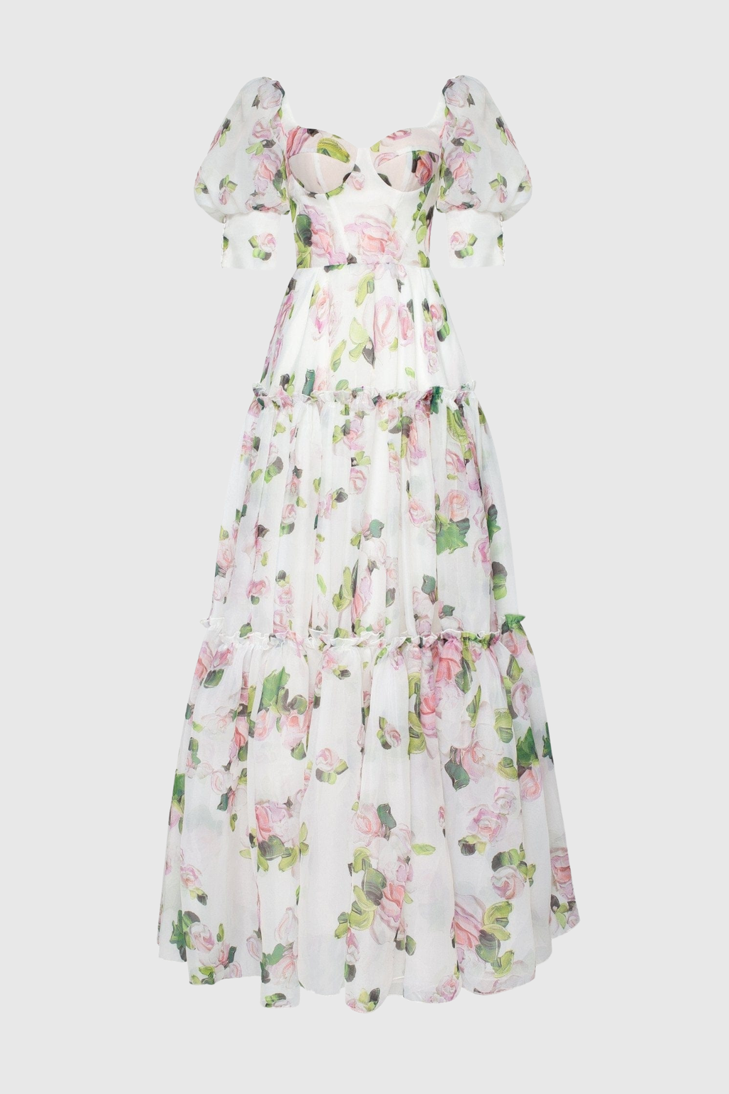Nana off Shoulder Floral Print Maxi Dress - White