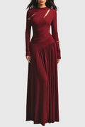 Nicola Asymmetric Cutout Ruched Maxi Dress