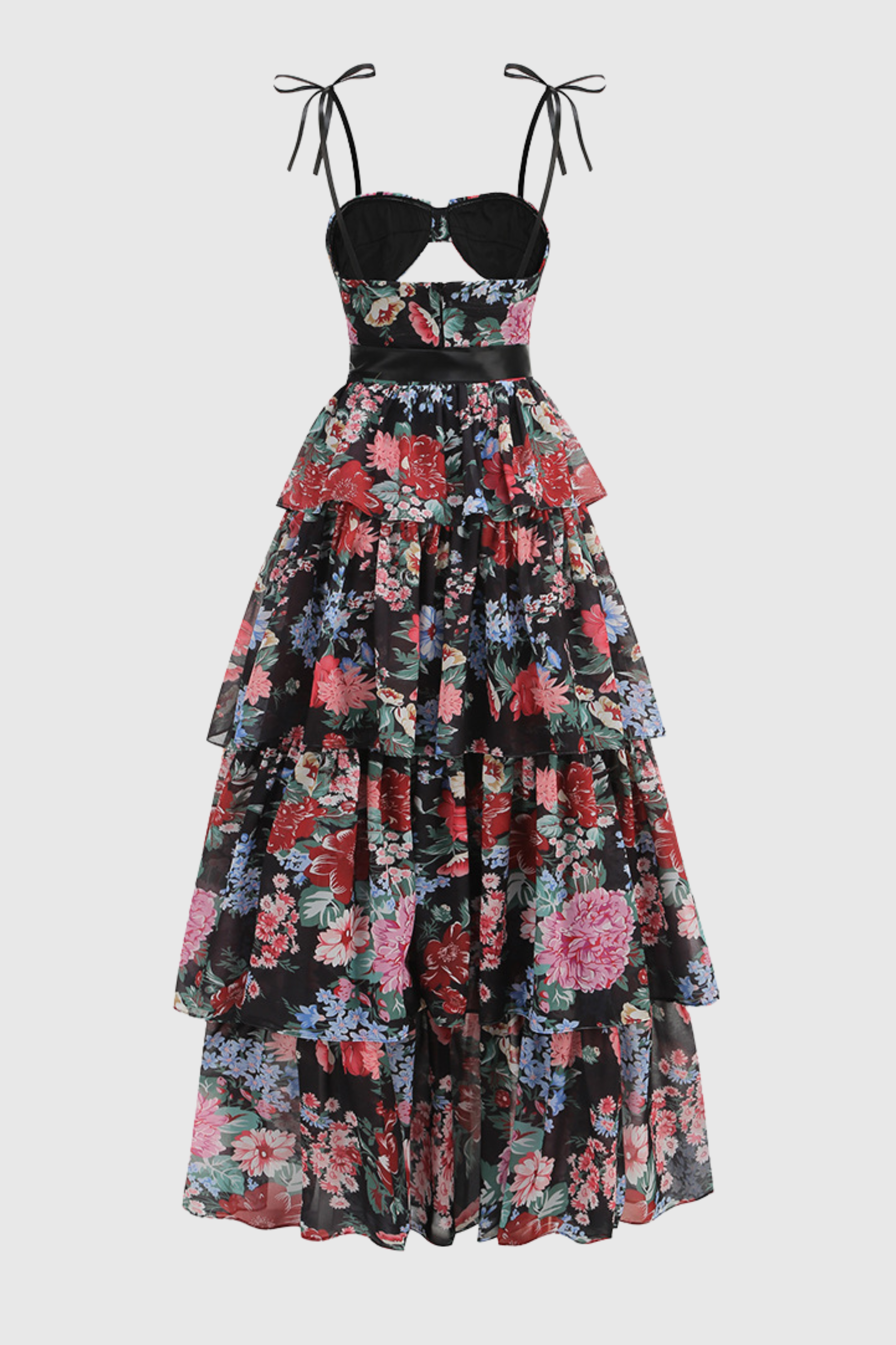 Nicola Floral Cutout Ruffle Skirt Two Piece Set