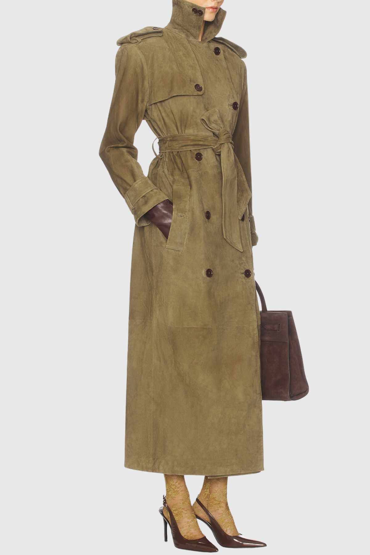 Niloa Suede Trench Coat