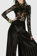 Nyra Floral Lace Top - Black